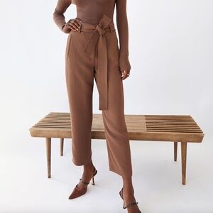 NWT: Wilfred Taupe Tie-Front Pants